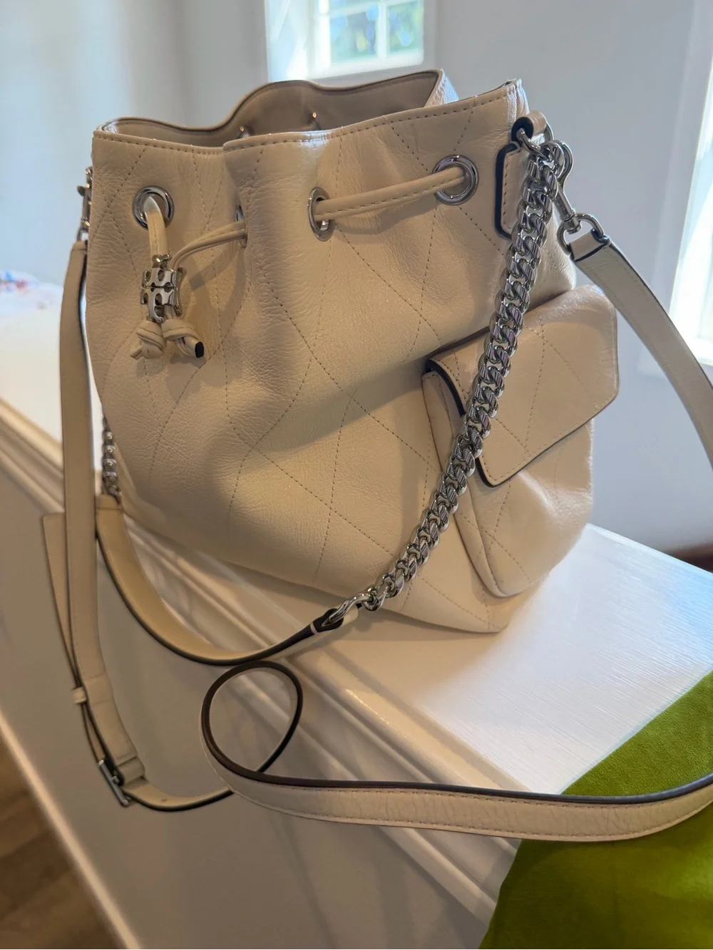 Tory Burch Quilted CHARLIE drawstring bag